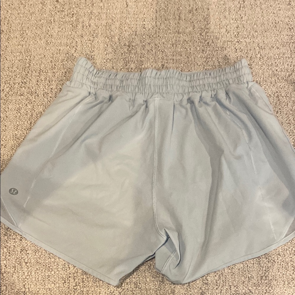 Light blue Lululemon Athletic Shorts, 4in Hotty hot shorts size 4